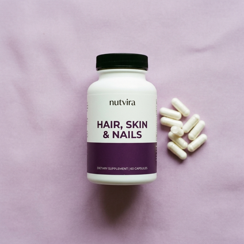 Nutvira Hair, Skin & Nails flatlay
