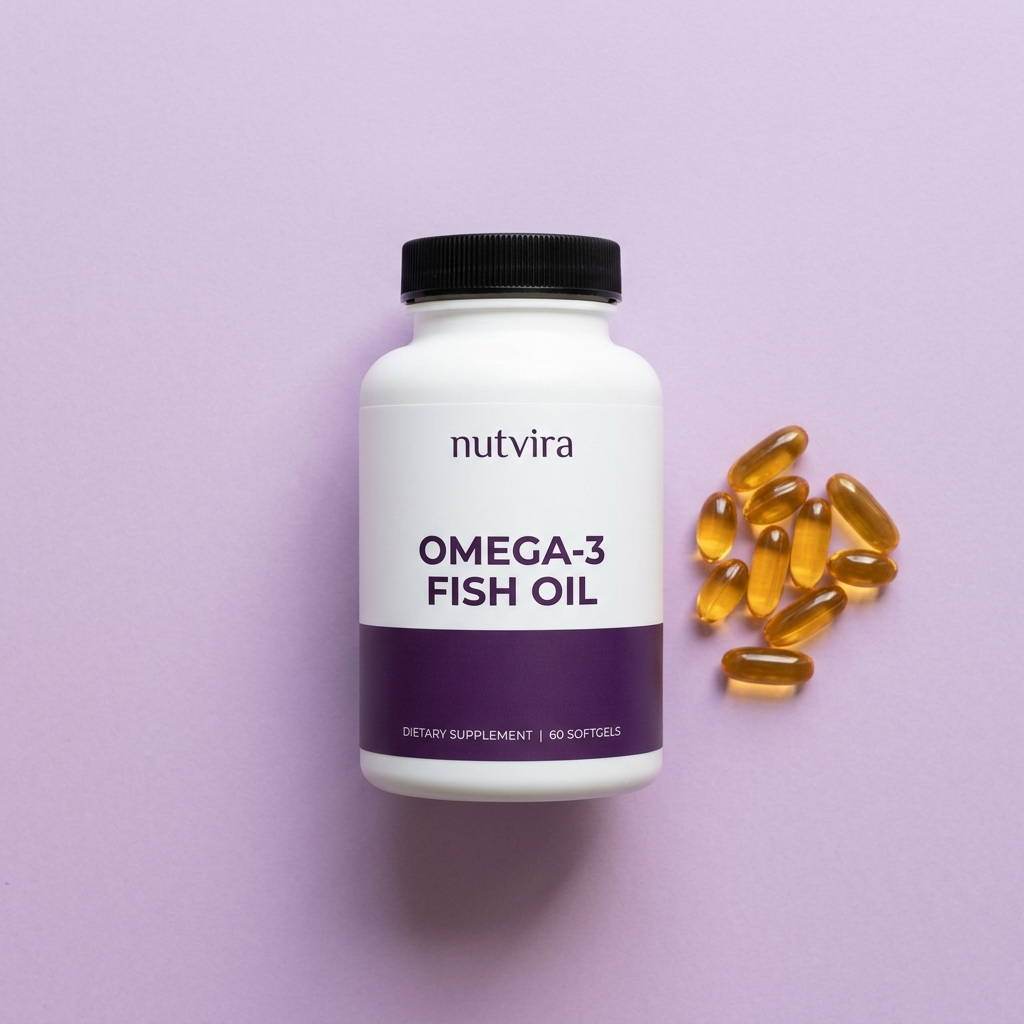 Nutvira Omega-3 Fish Oil flatlay